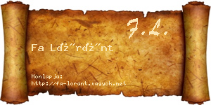 Fa Lóránt névjegykártya