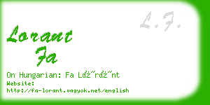 lorant fa business card